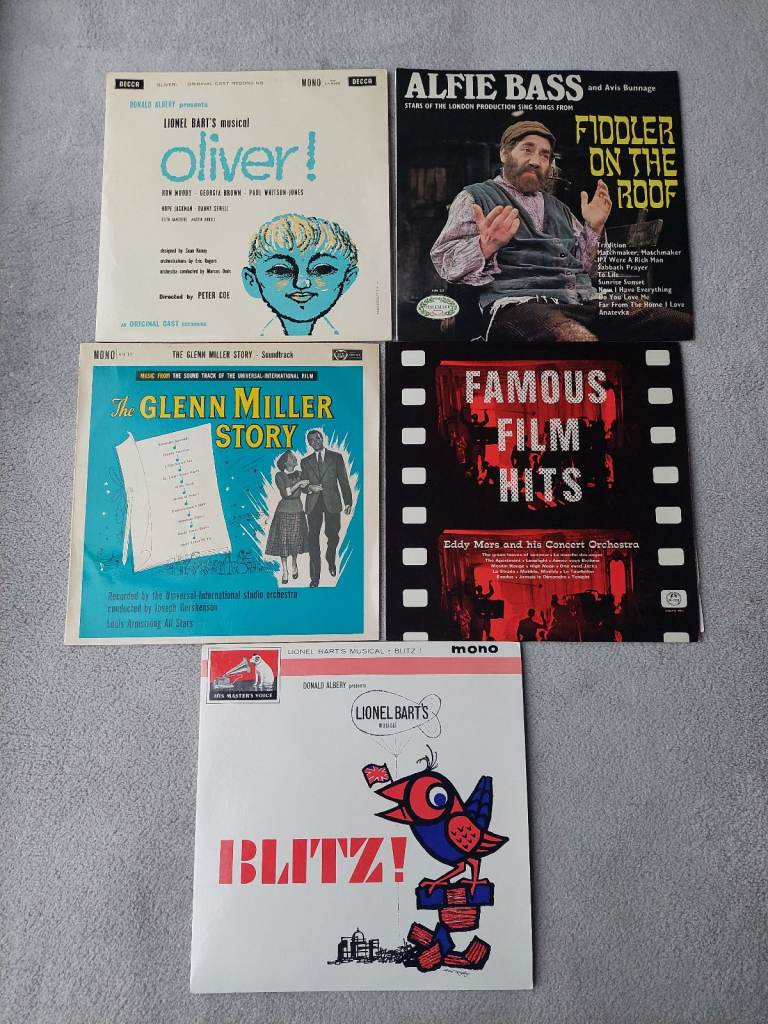 Various vinyl of classic musicals including Oliver and Fiddler on the Roof 