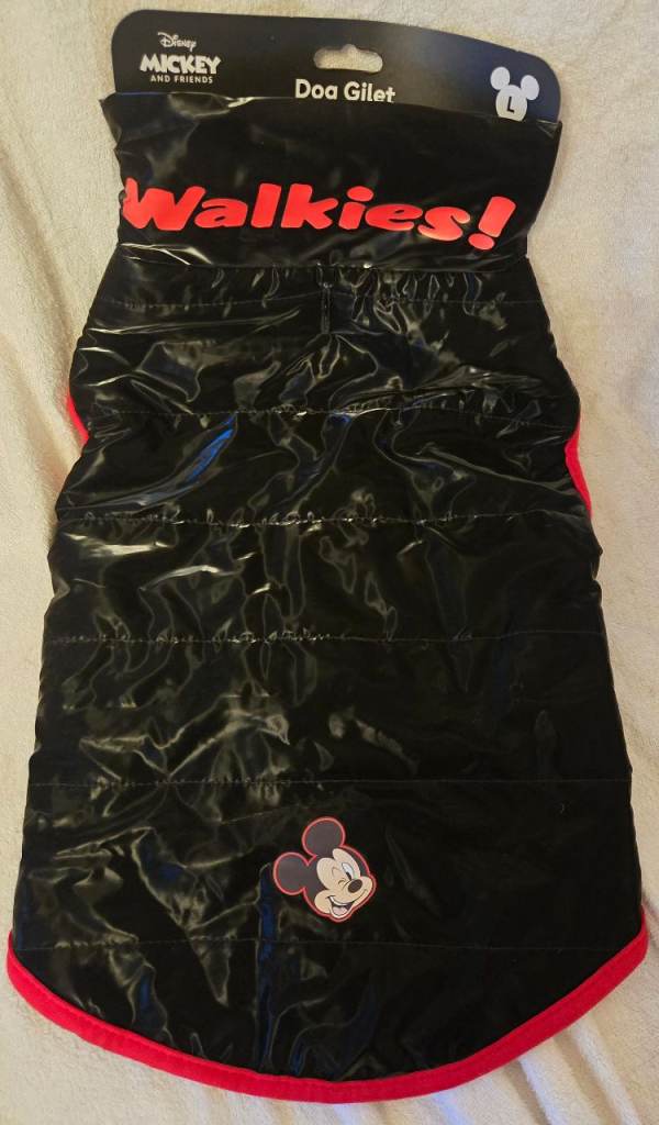 Dog Mickey mouse disney gilet coat size L NEW 