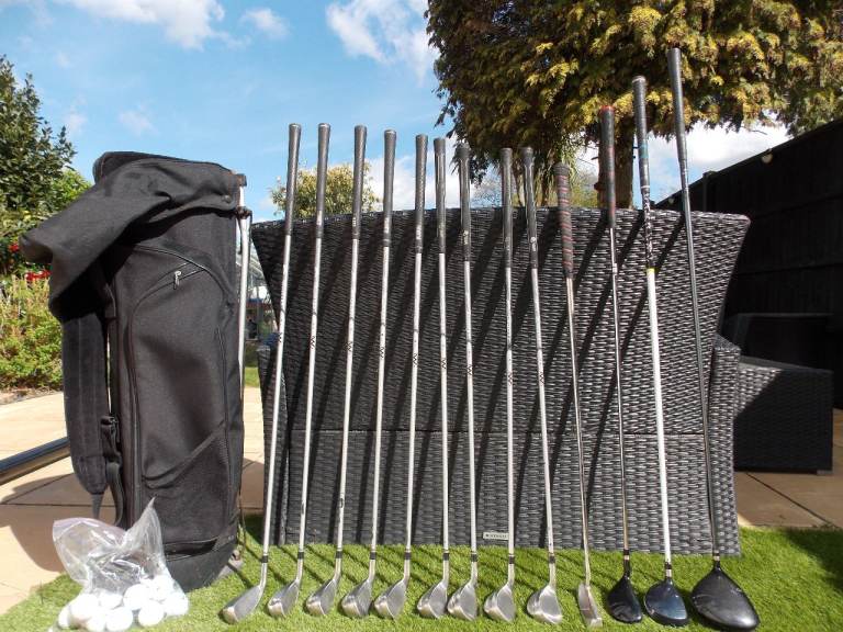 Mens Right Handed Slazenger Big Ezee Golf Club Set + Bag, Balls and Tees