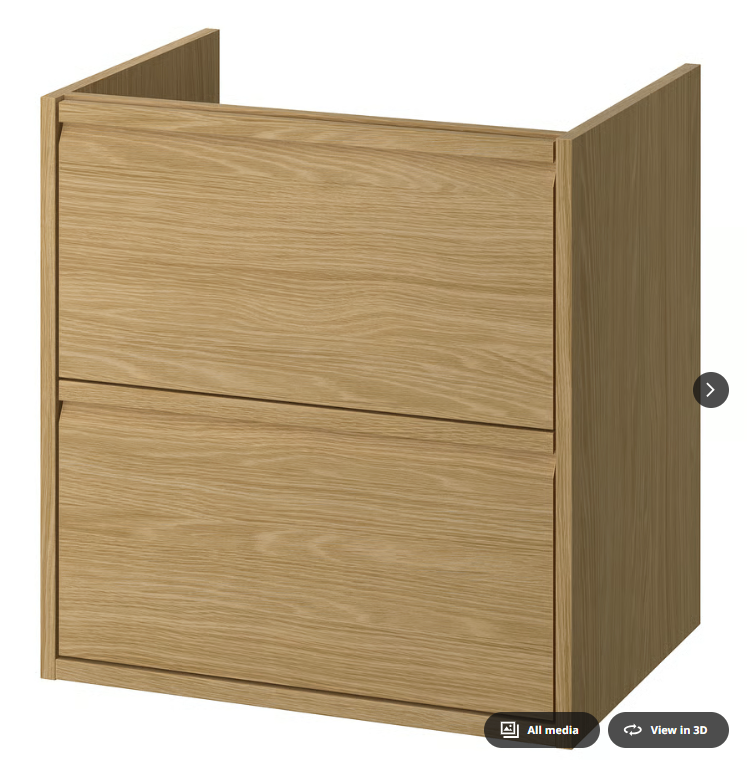 Ikea Angsjon wash-stand with drawers Oak-effect