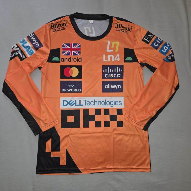 Lando Norris #4 McLaren F1 Driver Long-Sleeved T-Shirt - Size XS - ideal for children