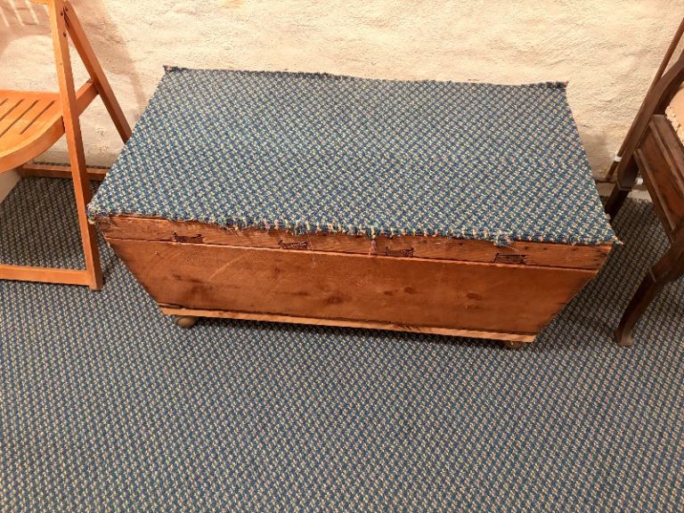 Wooden storage trunk vintage