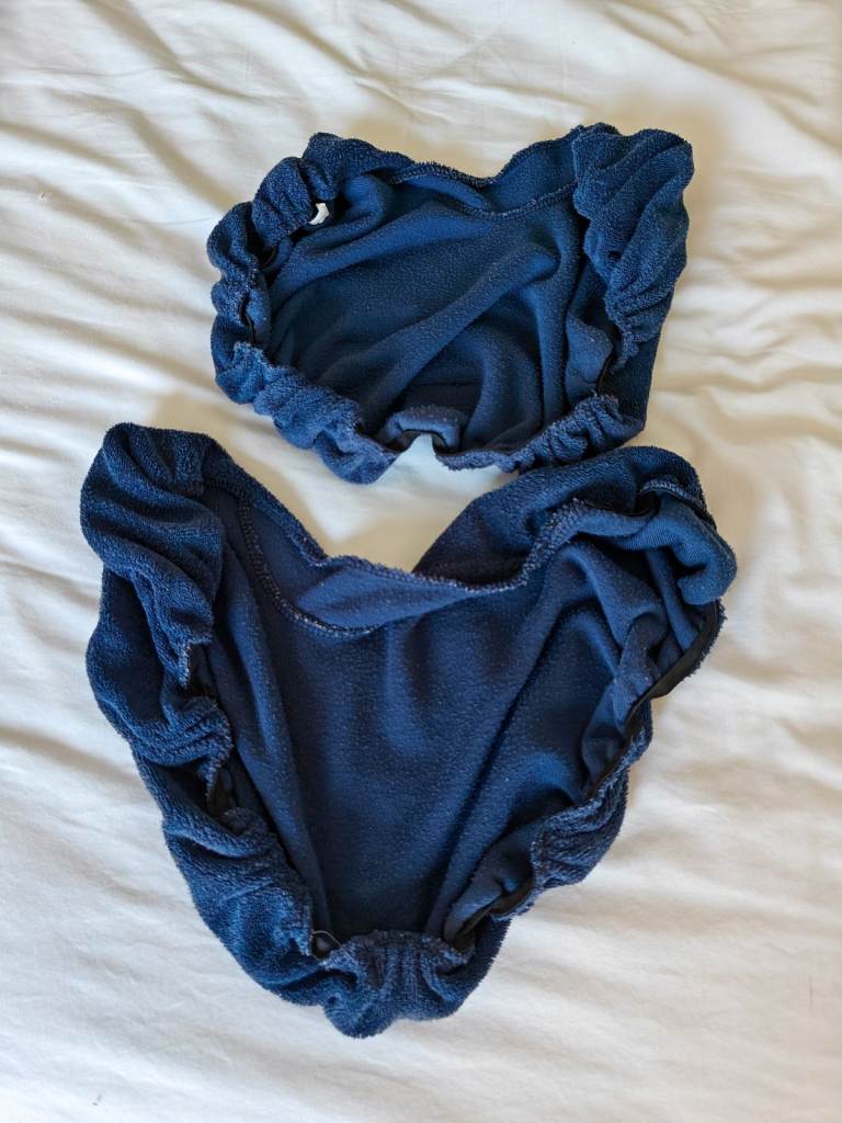 2x Covers for Massage/Beauty Table Face Crade / Navy / Terry Towel / Soft