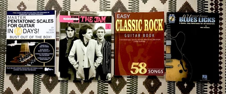 4 Quality Guitar Songbooks & Tutorials - The Jam, 50 Classic Hits, Blues, Pentatonic Scales etc.