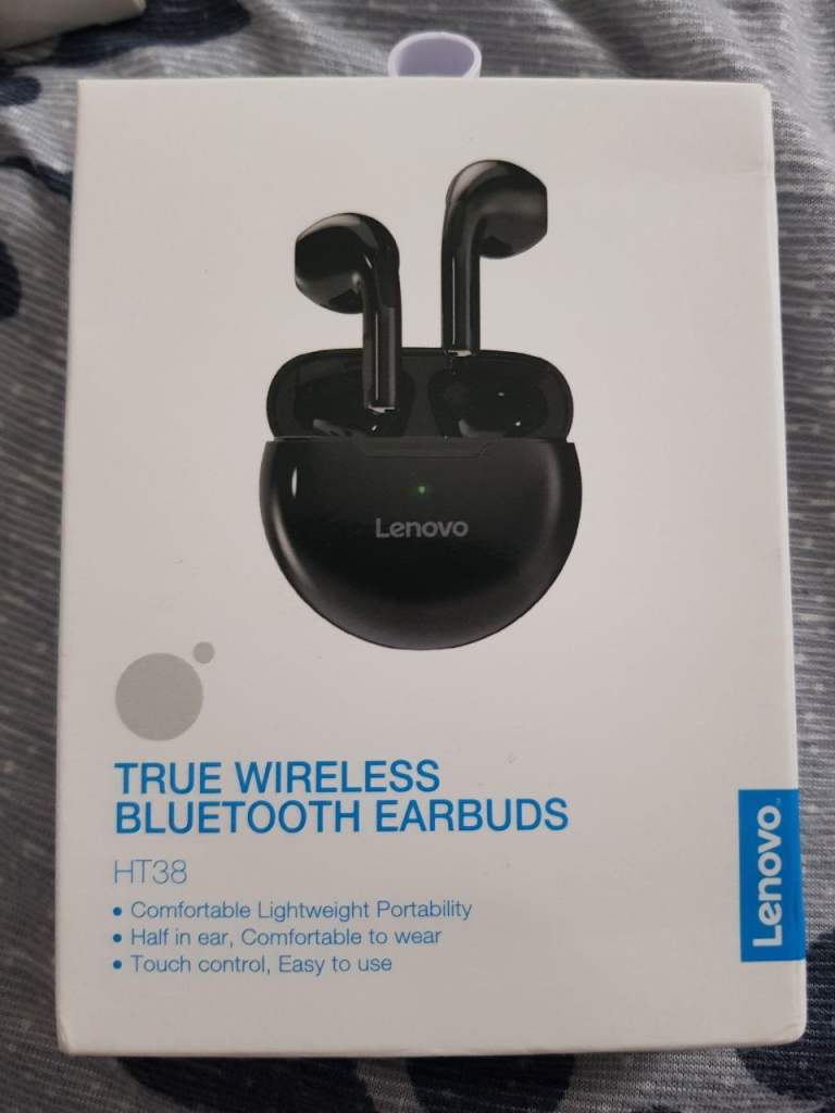 Lenovo HT38 True Wireless Bluetooth Earbuds – Black - Brand New