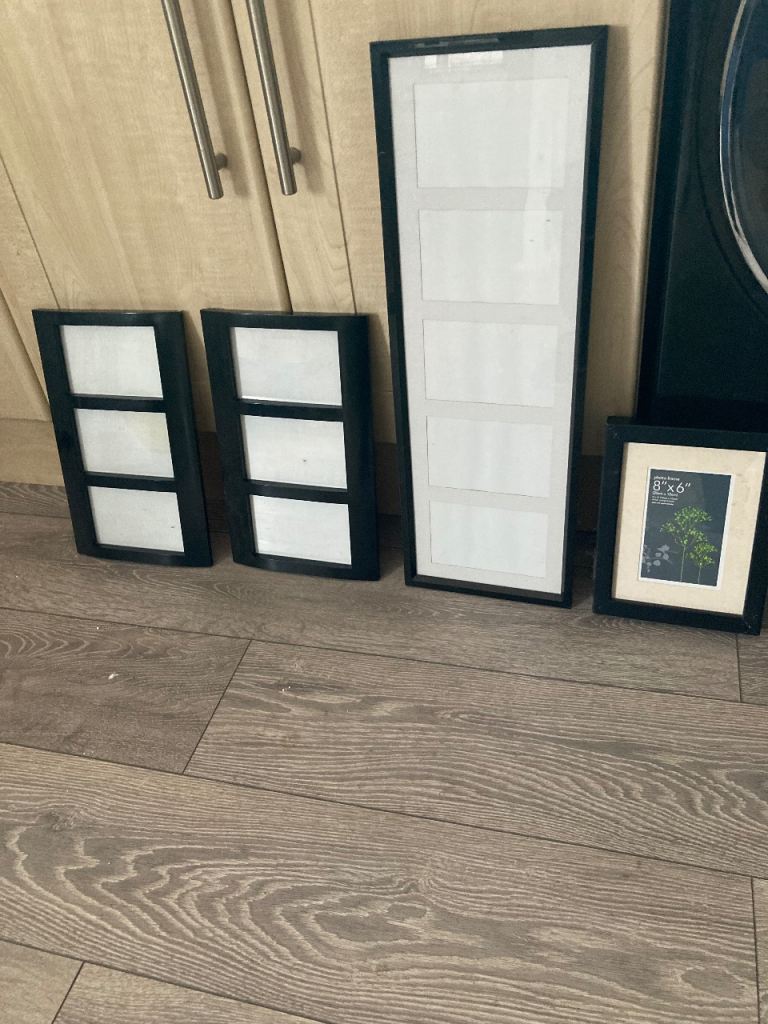 Black Multi Photo Frames – Set of 4, Good Condition