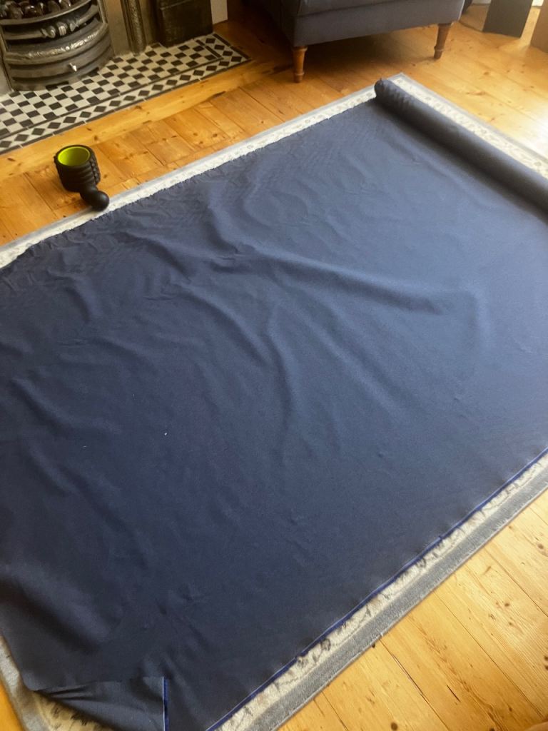 LargeRoll of Blue Fabric - Good Condition