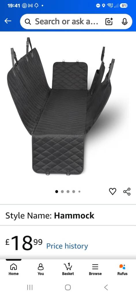 Dog car seat cover