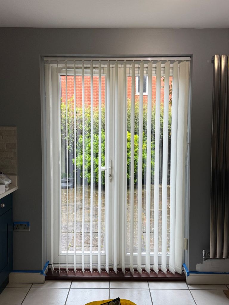 White Vertical Blinds for French doors 