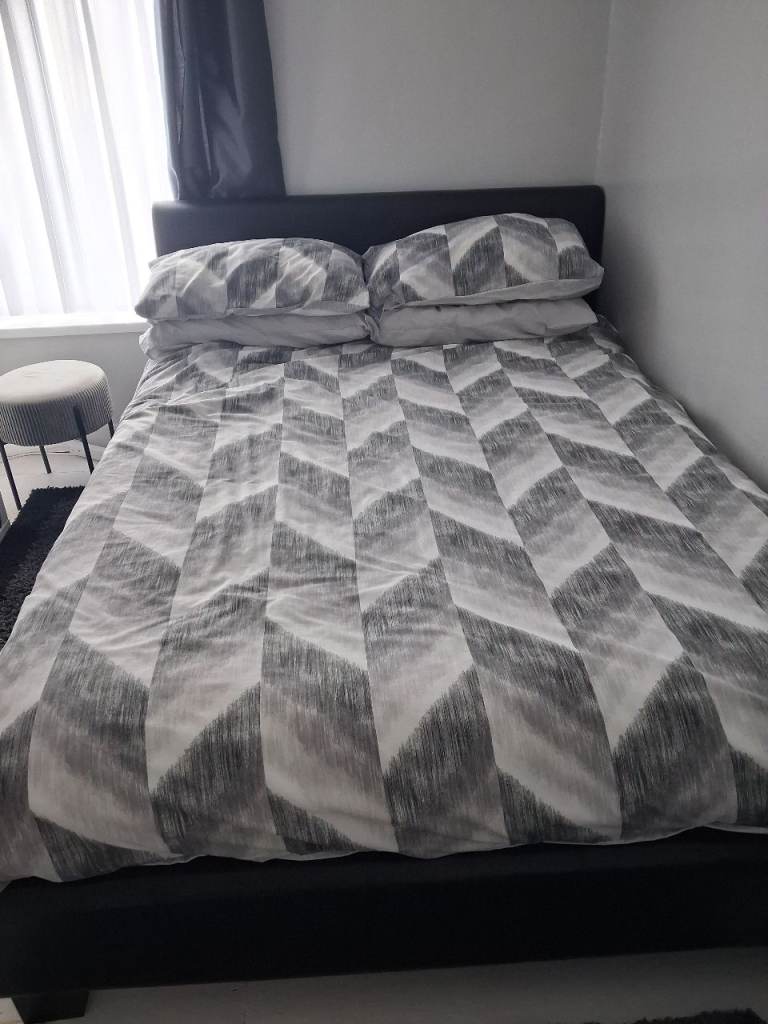 Black Faux double bed frame no mattress