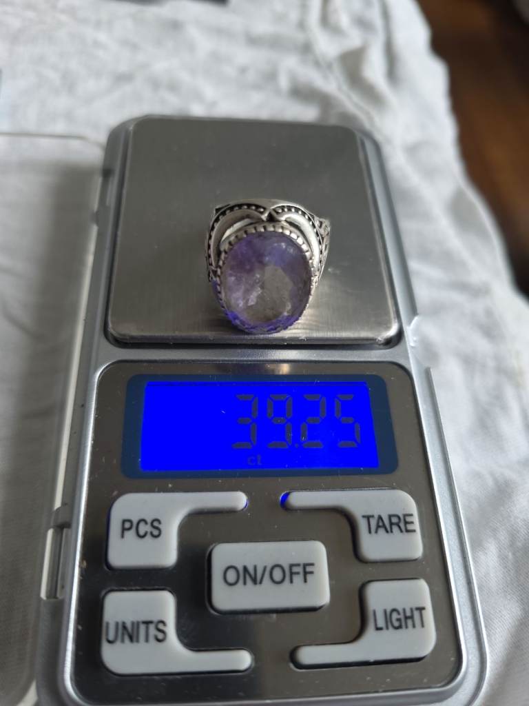 Natural Amethyst in silver ring 