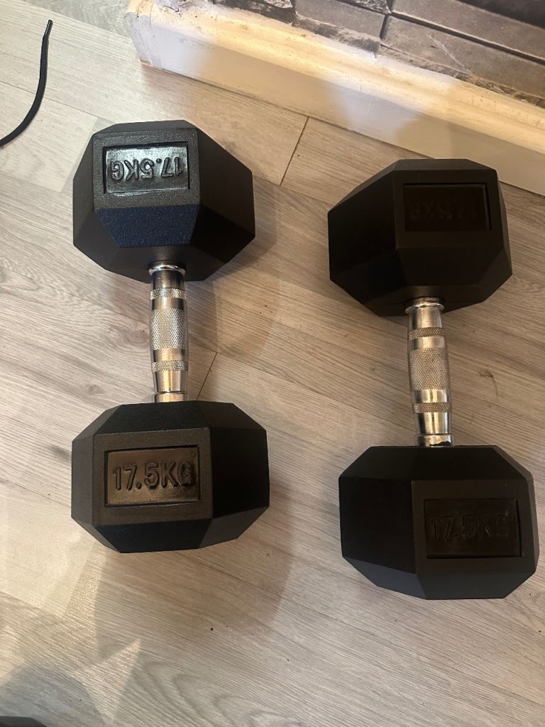 2x17.5kg hex dumbbell weights 