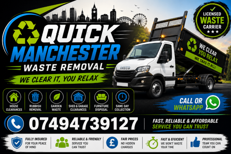 Rubbish Removal Manchester | House Clearance | Garage Clearance | Waste Collection | Same Day Servic