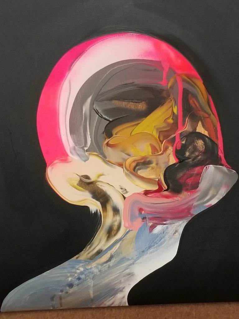 Vladinsky 'Observer 163' Unique Original Acrylic Painting On Canvas