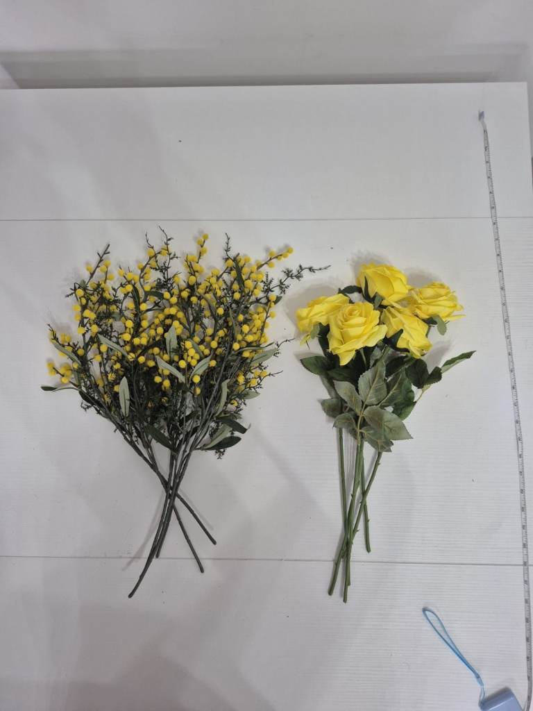 Yellow Artificial Flowers & Greenery – Wedding / Summer Decor