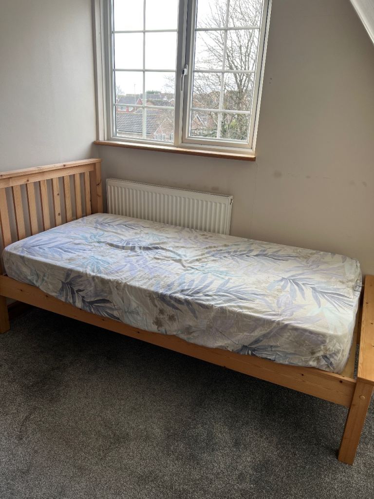 Single bed frame with mattress 