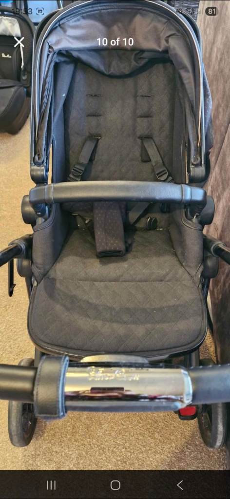Slivercross limited edition black and rose gold pram set 