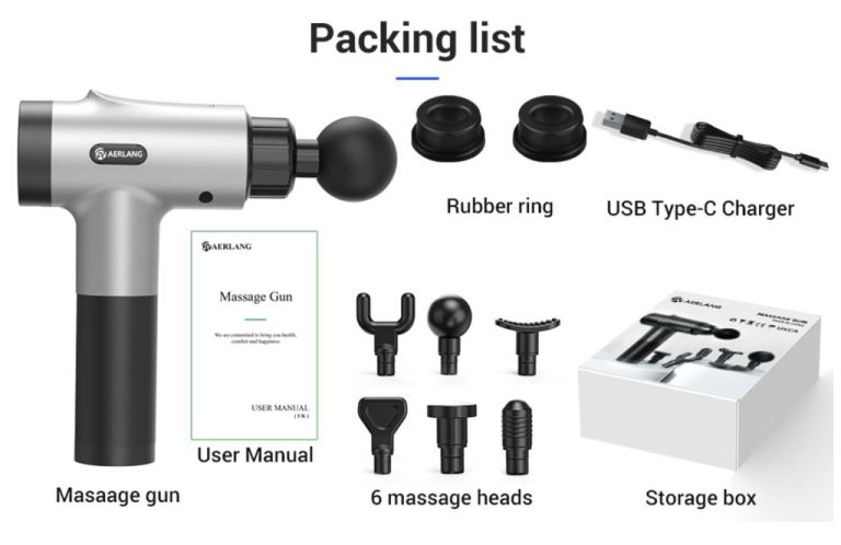Massage Gun With 6 Massage Heads & LCD Touch Screen
