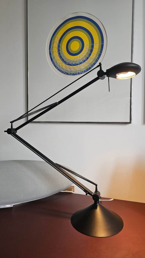 Designer contemporary "Archimoon Tech" desk/table lamp, designed by Philippe Starck for Flos