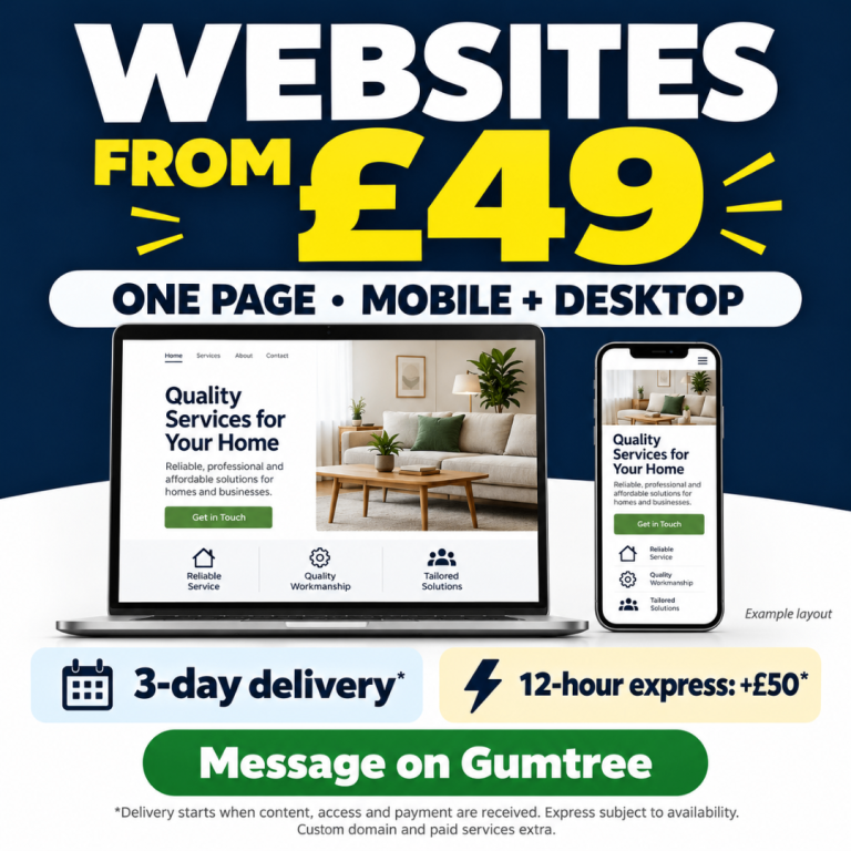 Business Websites from £49 | Email, Social Media & Automation