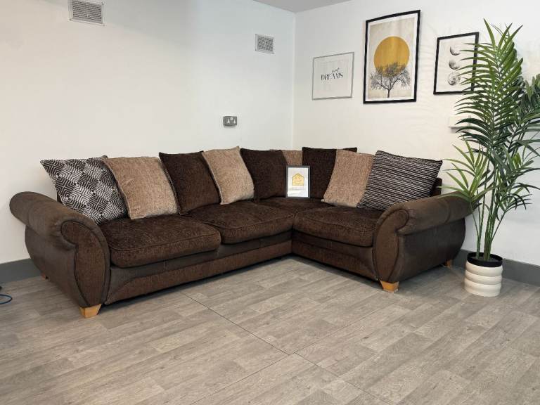 DFS Brown Corner Sofa L Shape 