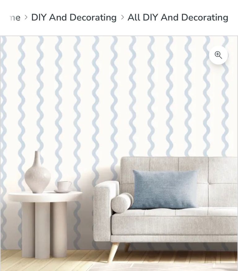 Fine Decor Wiggle Stripe Wallpaper - New Roll, Blue