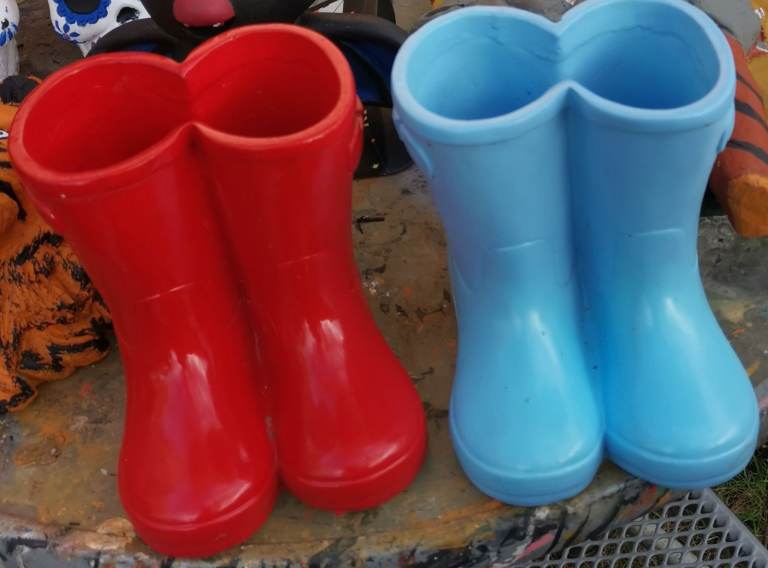 Planter Wellie Boots -  Concrete