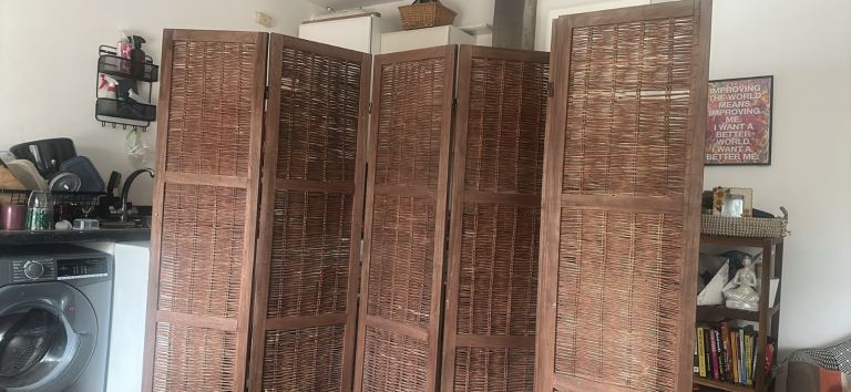 6 panel rattan room divider 