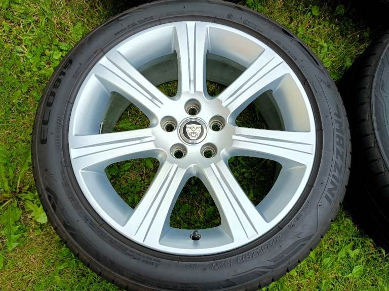 18" Jaguar XF XE Alloys 5x108 Staggered 8.5 / 9.5J Wheels 4 Good Tyres