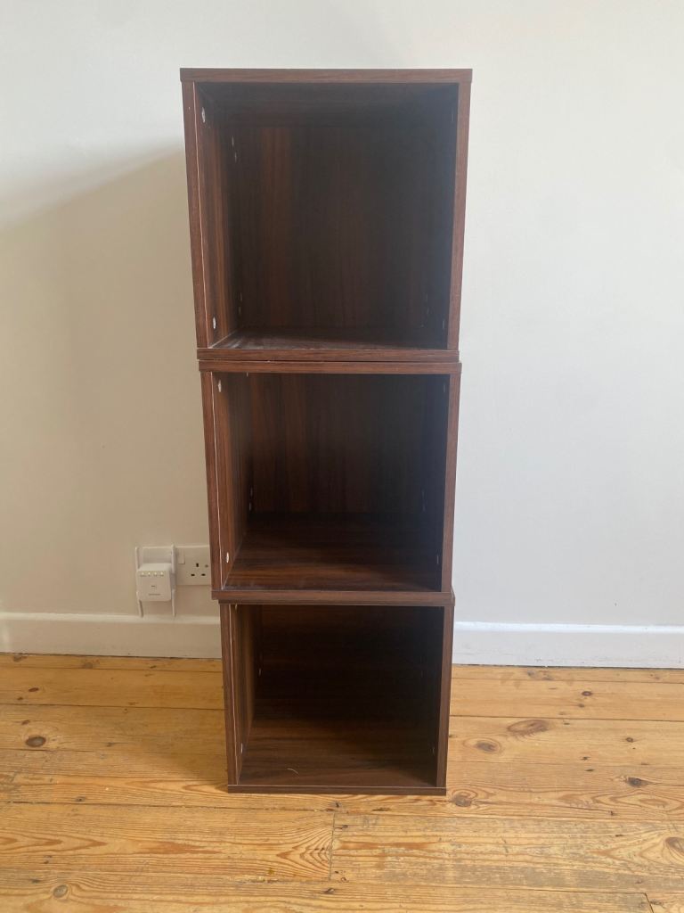 3 x wooden vinyl boxes