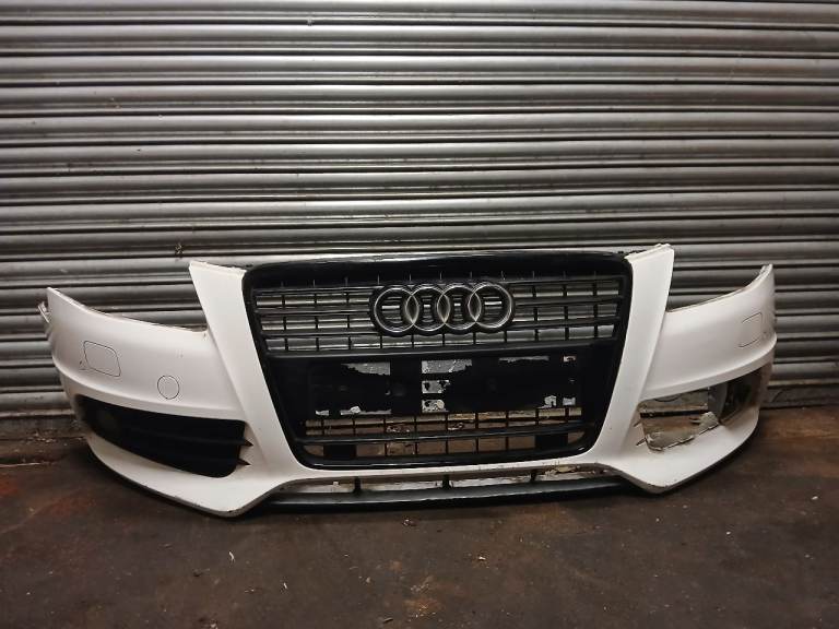 image for Audi A4 / A5 S-Line Front Bumper White OEM With Grille Fog Lights & Headlight Washers