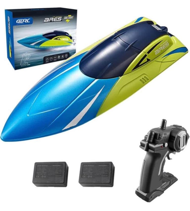 Goolsky Remote Control Boat 2.4GHz Remote Control Ship Toy Gift for Kids Adults Boys with 2 Battery