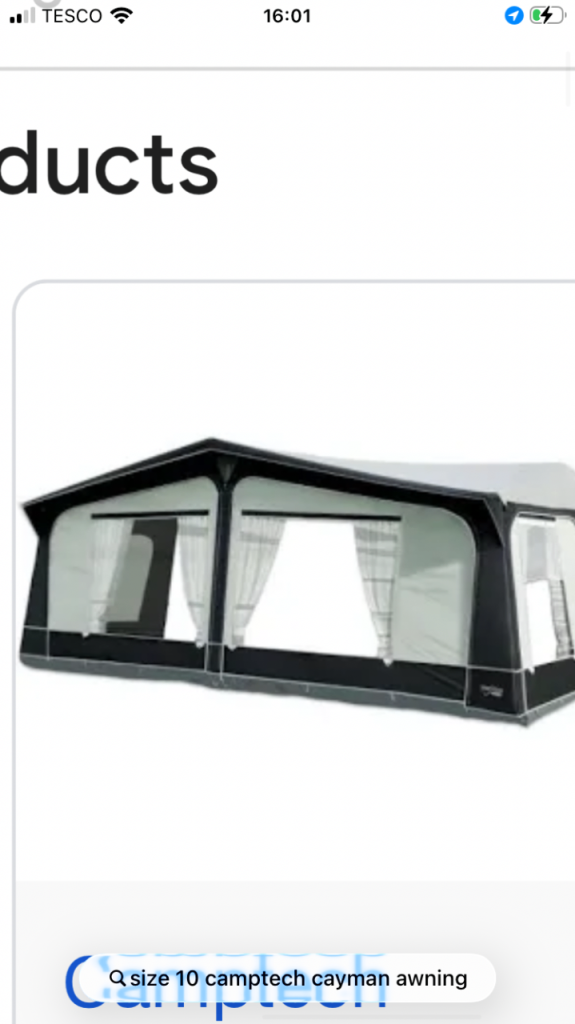 Camptech cayman size 10 awning 