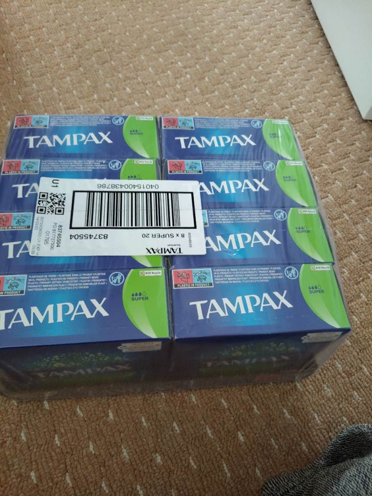 Tampax Super Tampons - 8 Packs, New, Unopened