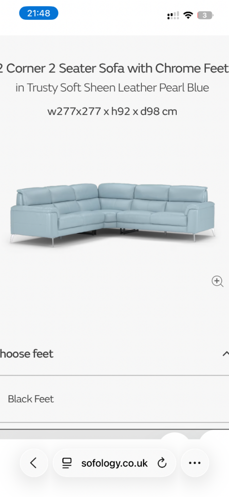 Leather Sofology Corner Sofa