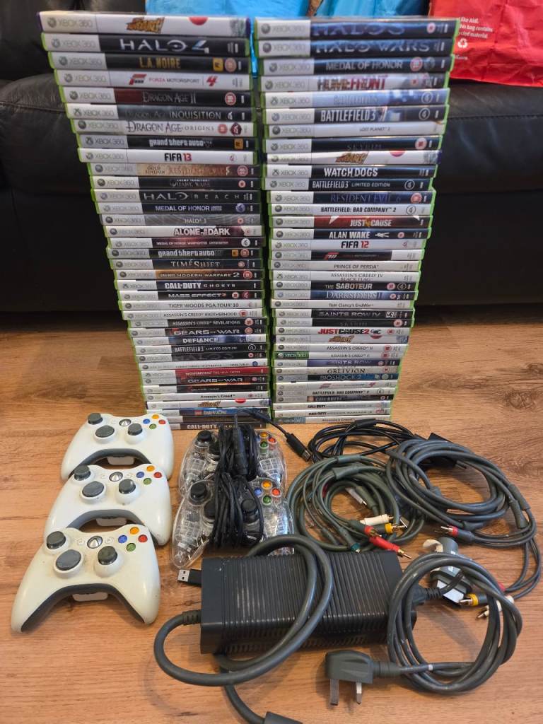 Xbox 360 Console Bundle with Games and Controllers
