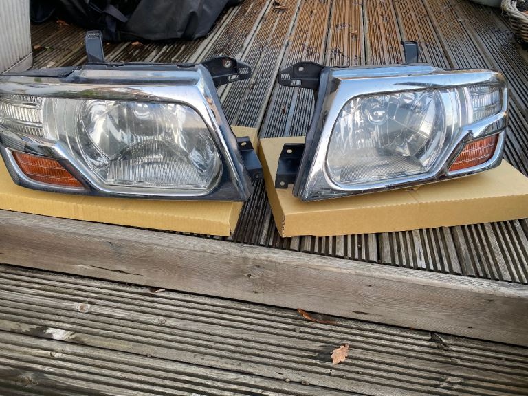 Mitsubishi shogun headlights for use in mainland Europe. 