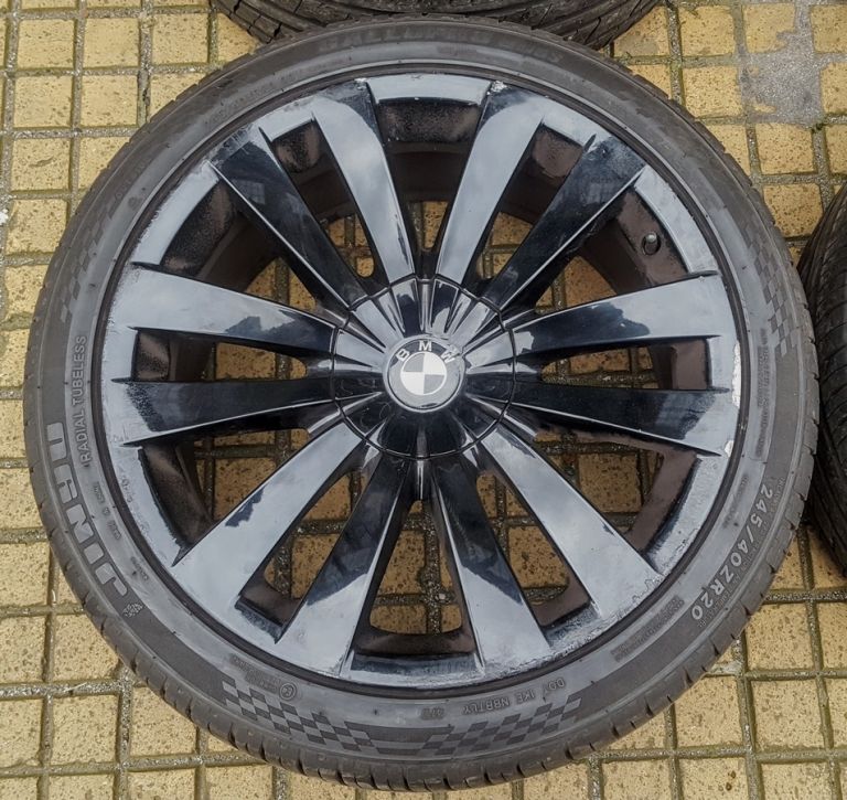 BMW 7 SERIES 5 GT 1X 20'' GENUINE STYLE 253 BLACK FRONT USED ALLOY WHEEL TYRE