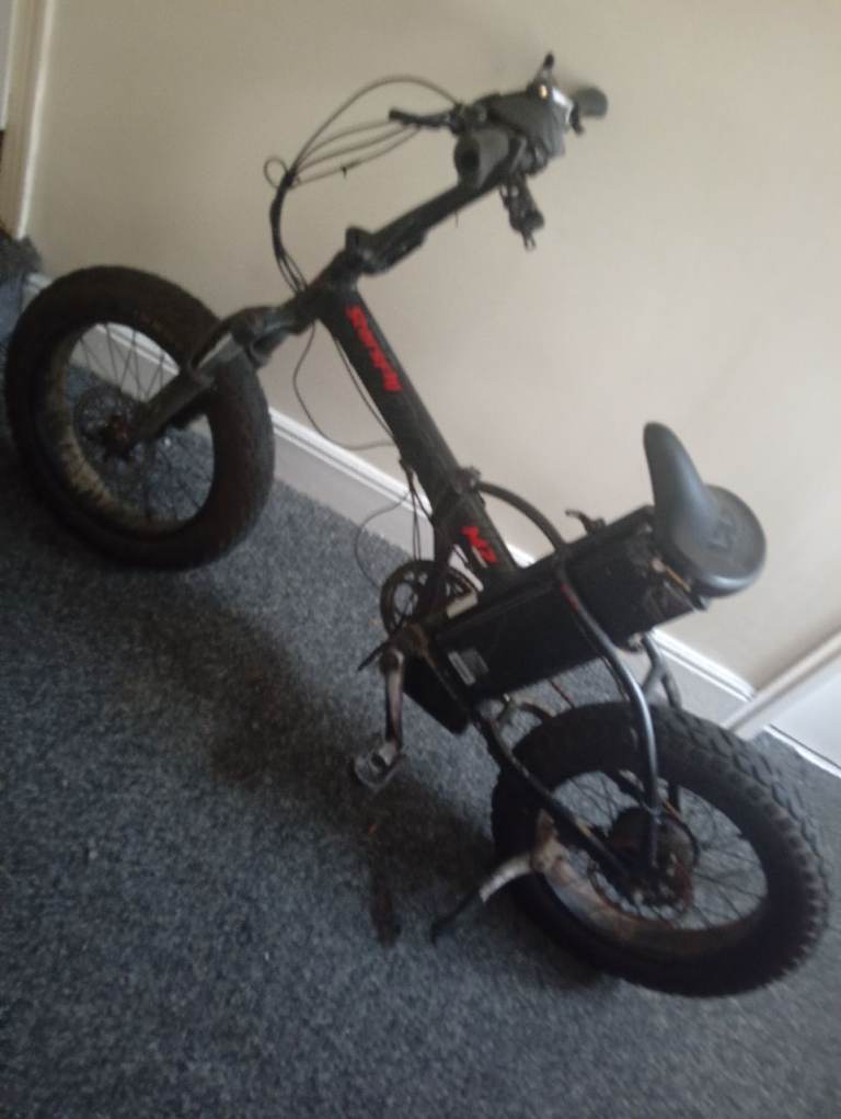 Folding Electric Fat Tyre Bike – Black, Good Condition