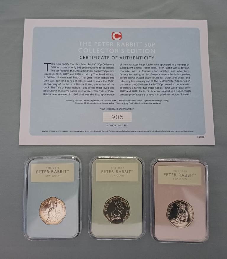 Peter Rabbit 50p Collectors Edition set
