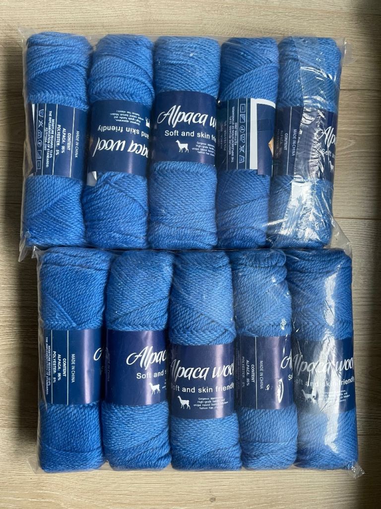1 kg Alpaca blue knitting wool