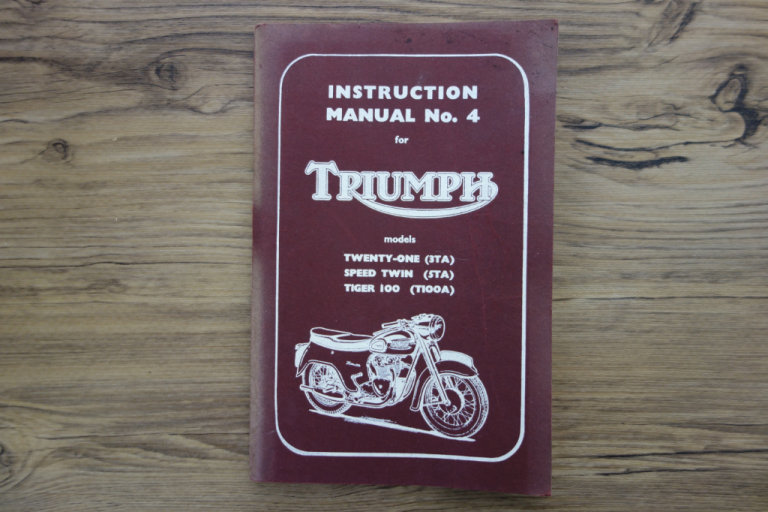 Triumph Instruction manual No.4 for models 3TA, 5TA & T100A. £25. 