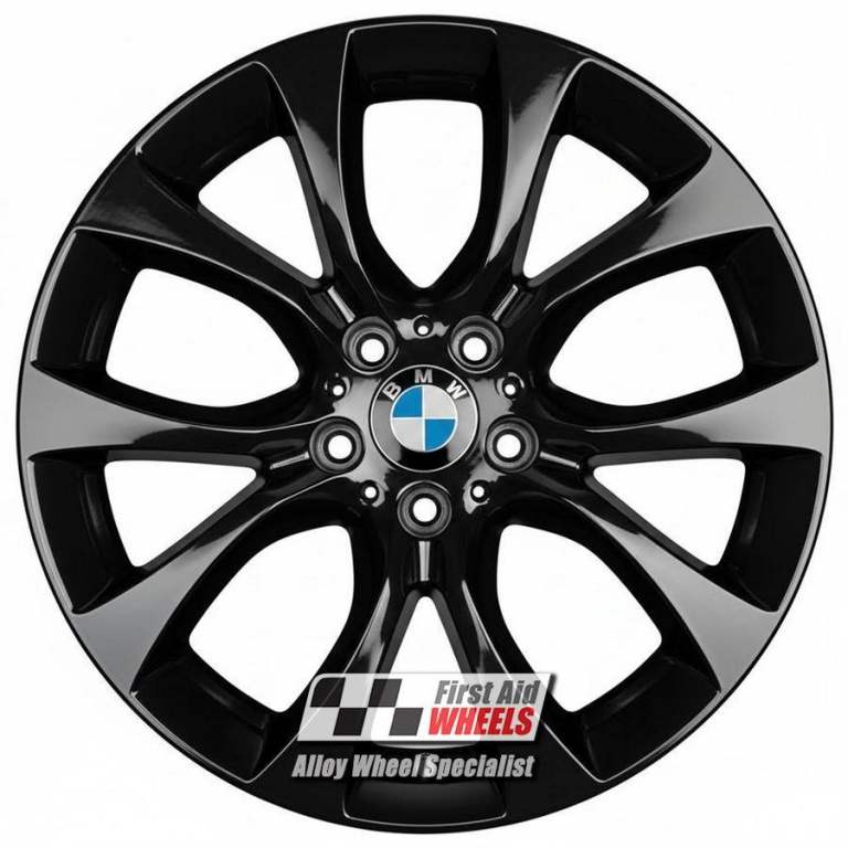 R668BG Swap BMW X5 F15 4X 19'' GENUINE STYLE 450 GLOSS BLACK ALLOY WHEELS
