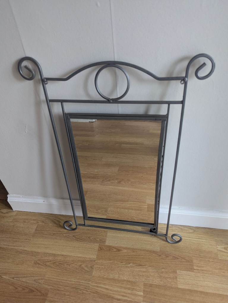 Decorative Metal Frame Wall Mirror – Good Condition