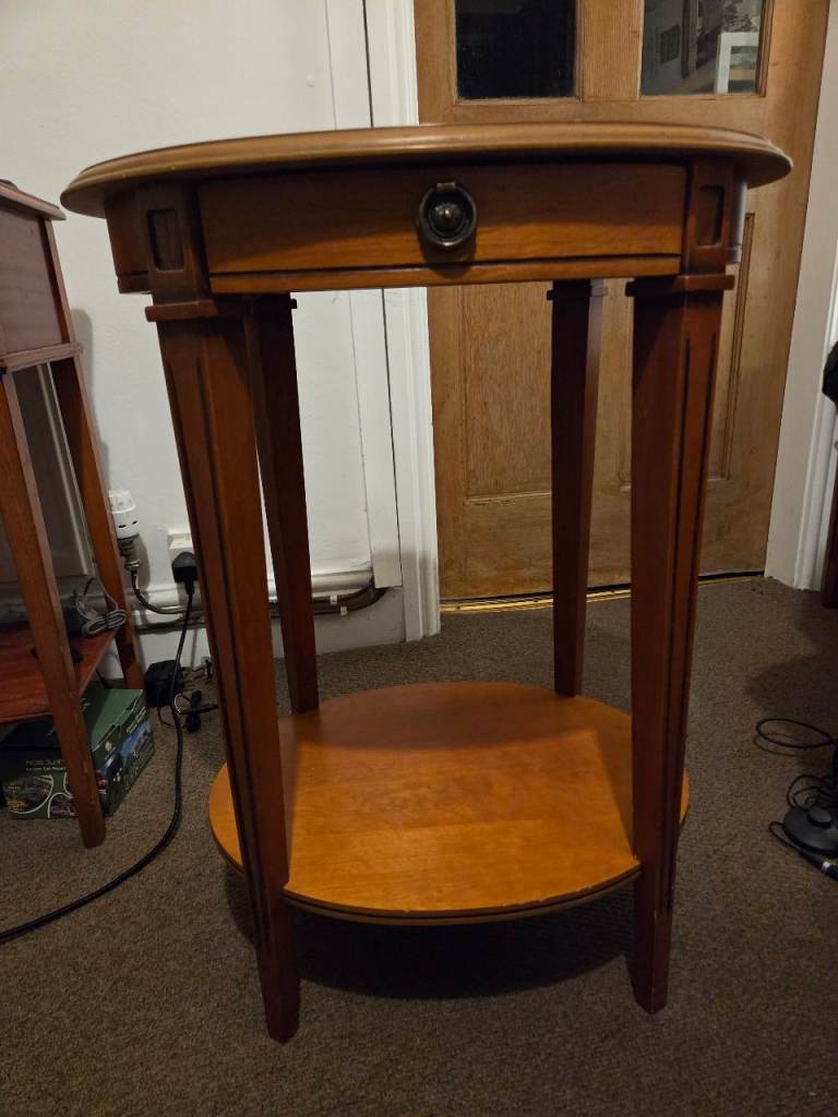  Oval Red-Brown Wooden Table VGC