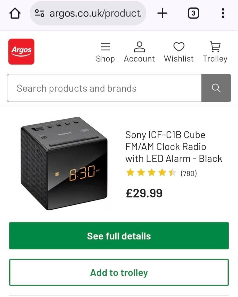 Sony Radio Alarm Clock