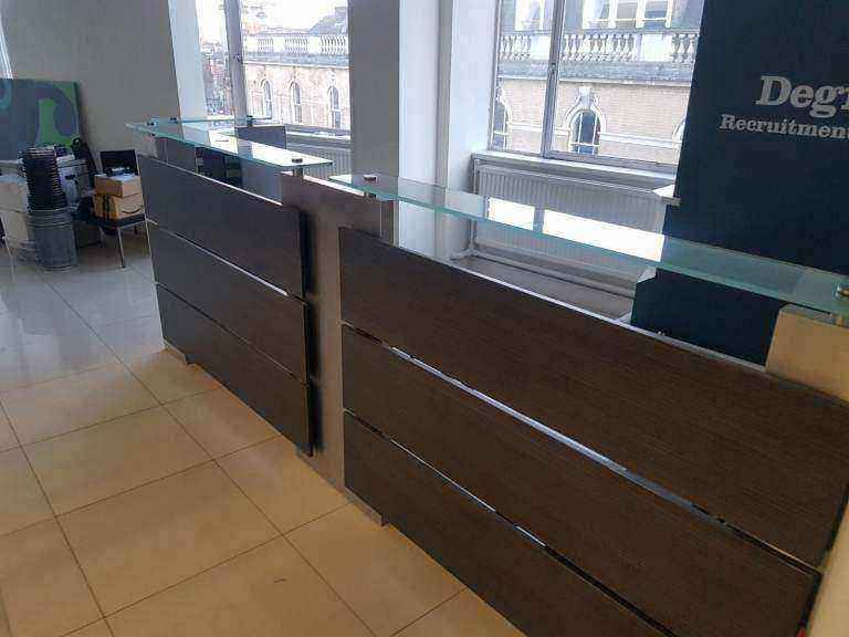 USED RECEPTION DESK 350cm w x 88cm