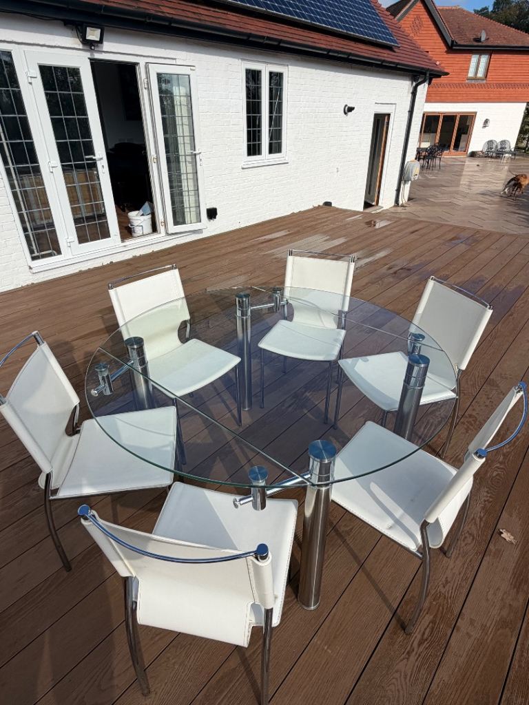 Torino Designer Extending Glass Dining Table + 6 Chairs | in Godalming ...