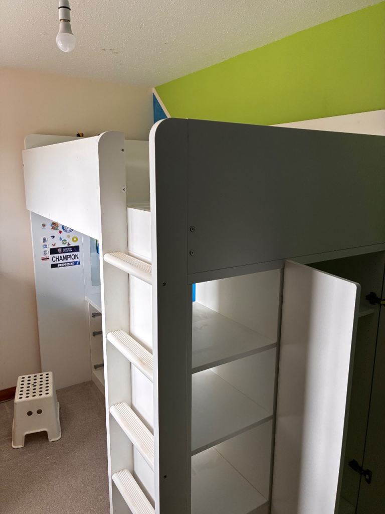 IKEA Bunk Bed Stuva with integrated desk wardrobe shelves