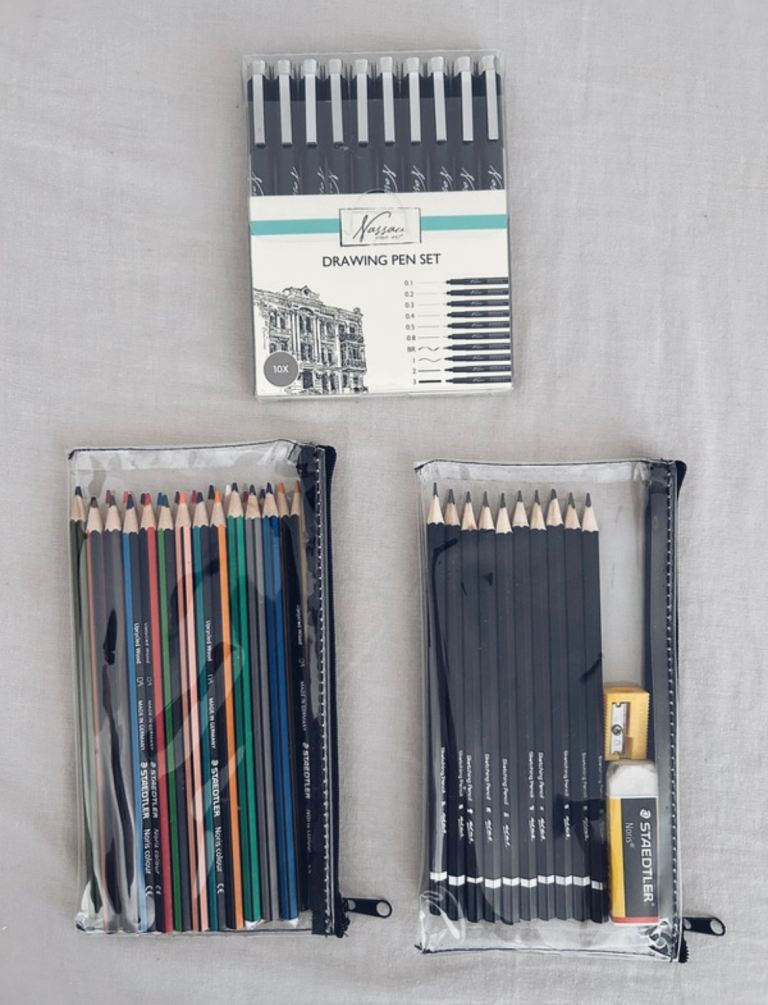 Drawing Set – Fineliners, Pencils & Coloured Pencils